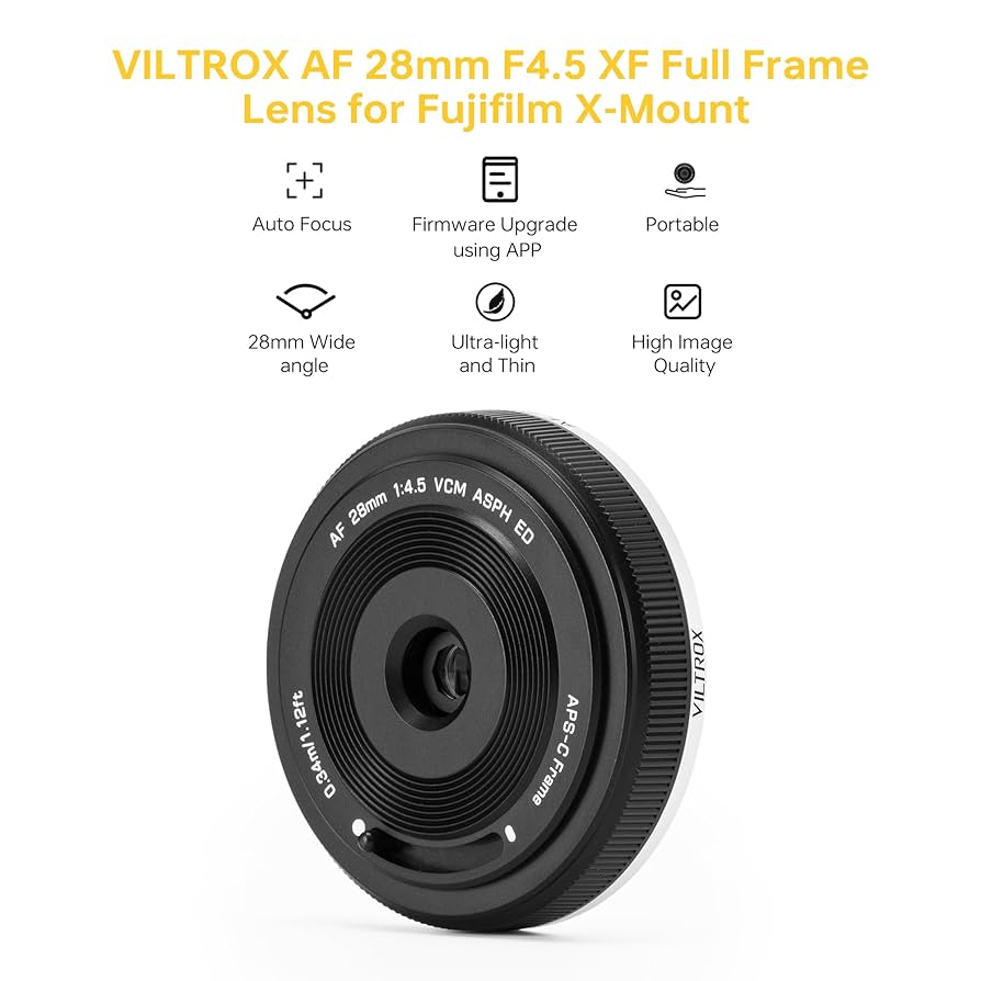 Amazon.com : VILTROX AF 28mm F4.5 XF Full Frame Lens for X